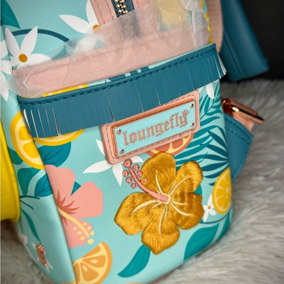 Loungefly Tropical Lemon Floral Mini Backpack - Picture 7 of 12
